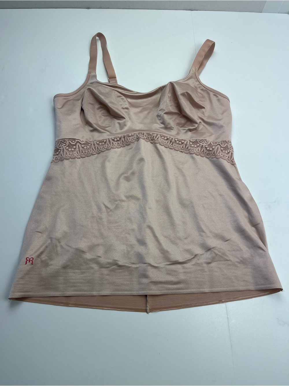 Ruby Ribbon Lace Cami Camisole Tank Top Size 44 Pale Pink Tan Womens Style 3024